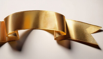 Ribbon Gold Color Christmas Ribbon With Shadow Xmas Wrap Element Template