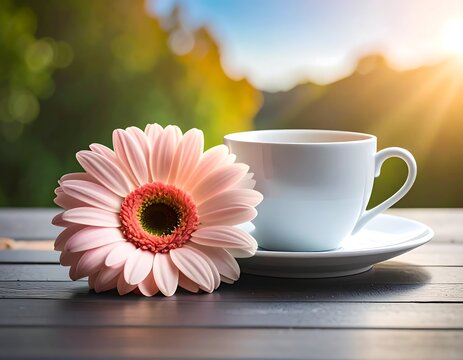 Morning Coffee and Flower Still Life.