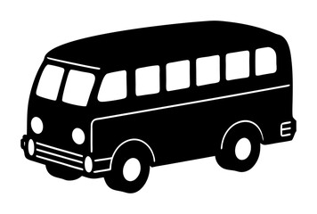 Vector art of retro bus silhouette