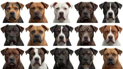 Realistic Dog Faces Collection – Transparent Background