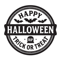 Fototapeta premium A circular halloween graphic with bats tombstone and festive text design