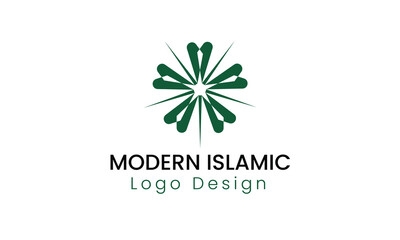 Modern Islamic Logo Design with Floral Motif | Arabic Geometric Ornament Branding. Islamic floral motif logo
