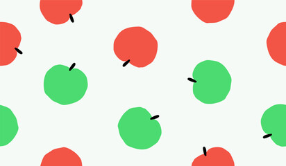 Cute apple fruits pattern background vector design