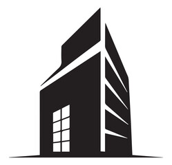 Abstract Silhouette of a Modern Skyscraper Building