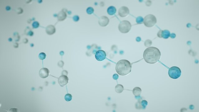 Hydrogen peroxide of H2O2 molecule. Chemistry research background with copy space