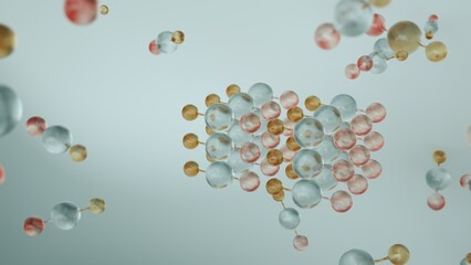 Sodium hydroxide of NaOH molecule. Chemistry research background with copy space