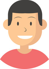 Cartoon man with cheerful expression, simple vector illustration portrait
