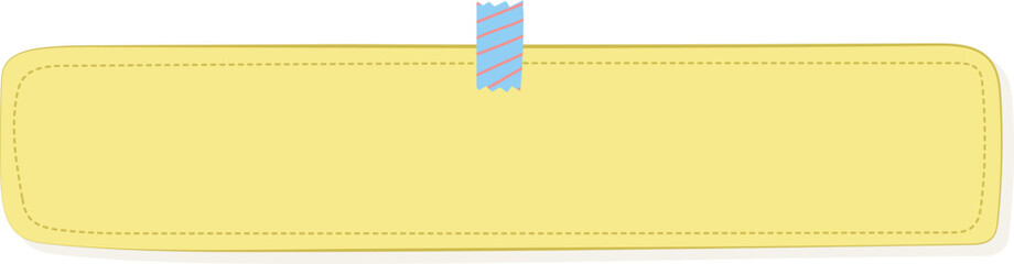 Cute pastel yellow memo pad with washi tape for notes and reminders