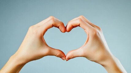 A person creates a heartfelt shape with their hands