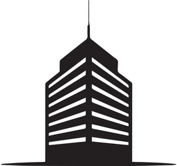 Stylized silhouette of a modern house with a window