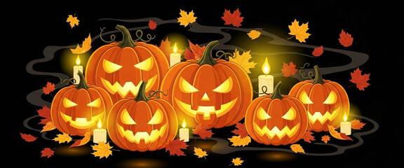 Glowing Jack O Lantern Pumpkins