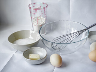 Flat Lay of Baking Tools and Ingredients