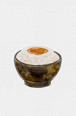 Rice bowl with cured egg yolk