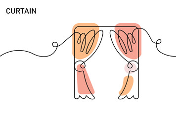 Two-tone curtain panels with tie-back loops in warm orange and pink hues, perfect for brightening a living room or bedroom. Soft fabric, stylish window treatment that adds cozy ambience and privacy.