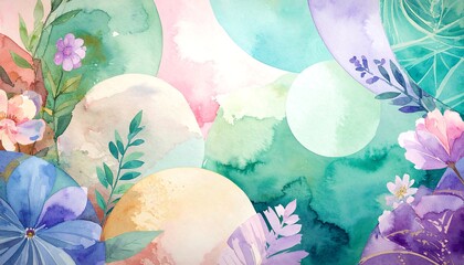 Watercolor floral abstract background