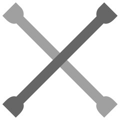 Crossed wrench symbol for mechanical work and repair services graphic design