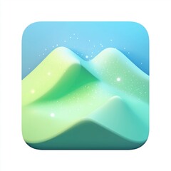 Pastel Gradient Hills with Sparkles 3D
