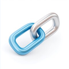 Blue and Silver Chain Link Connection 3D