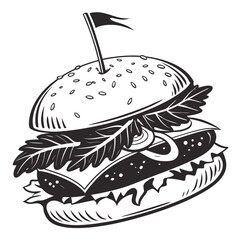 hamburger on a white background