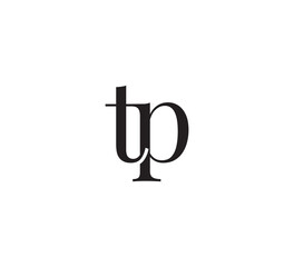 Elegant Serif Monogram Logo with Overlapping Initial Letters &ndash; Vintage and Modern Branding Design tp