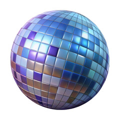 Shiny disco ball illustration, party celebration, nightclub element, mirror ball decoration, dance sphere, round object isolated on transparent background