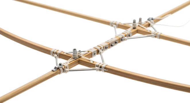 Detailed photograph of a handcrafted wooden structure joint used for construction or design concepts isolated PNG with Transparent Background