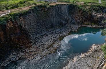  canyon Studlagil and river in Iceland