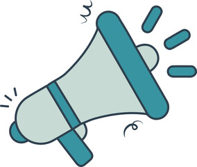 Stylish megaphone illustration on black background for announcements and marketing