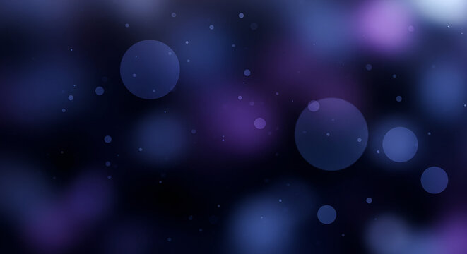 Mesmerizing dark background with ethereal blue and purple bokeh lights, creating a tranquil and sophisticated visual for digital presentations.