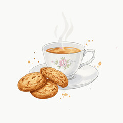 cup of coffee and cookies