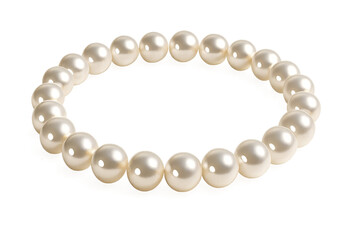 Obraz premium pearl necklace on white background