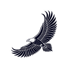 Flying eagle vector illustration symbol of freedom strength and power in flight