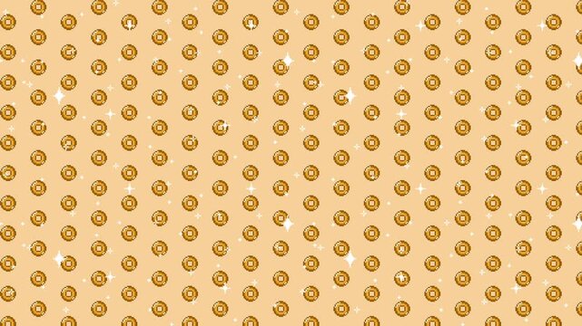 Pixel art circle mark pattern Looping animated background. 1080P (8)