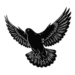 Flying Dove Silhouette Vector Illustration