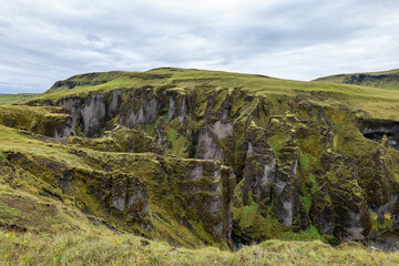 canyon Fjadrarglj&uacute;fur and river Fjadra in Iceland