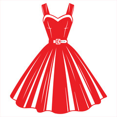 red dress isolated on white background