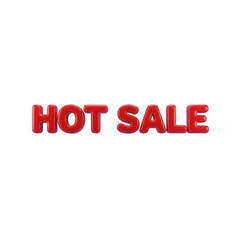 Fototapeta premium Red hot sale text isolated on transparent background