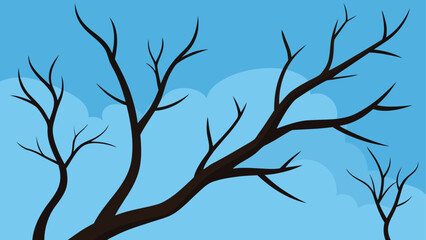 Naklejka premium Silhouette trees against a cloudy sky art