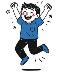 Laughing Boy Vector Illustration – Happy Child Smiling with Joy and Emotion