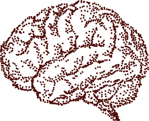 Human brain dot illustration for science design