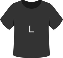 Black L size t-shirt icon graphic