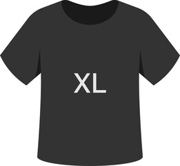 Black XL t-shirt icon for fashion design