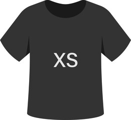 Black XS size shirt icon for ecommerce