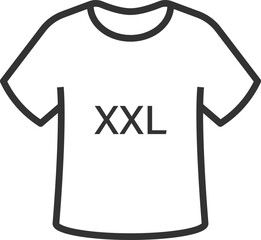 Line art XXL t-shirt icon in white