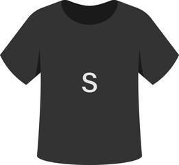 Black S size t-shirt graphic for fashion UI