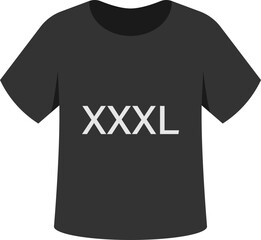 Black XXXL shirt icon for clothing designs