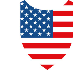 American flag badge icon with top notch