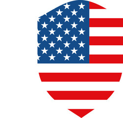 Rounded top American flag badge vector