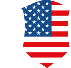 Patriotic USA flag shield icon vector