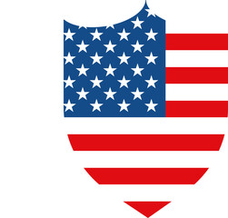 Curved top USA flag shield emblem